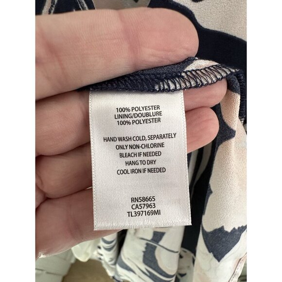 LEITH Floral Wrap Dress Sz. M Navy Blue Pink Nordstrom Work‎ Baby Shower Wedding - Picture 7 of 8